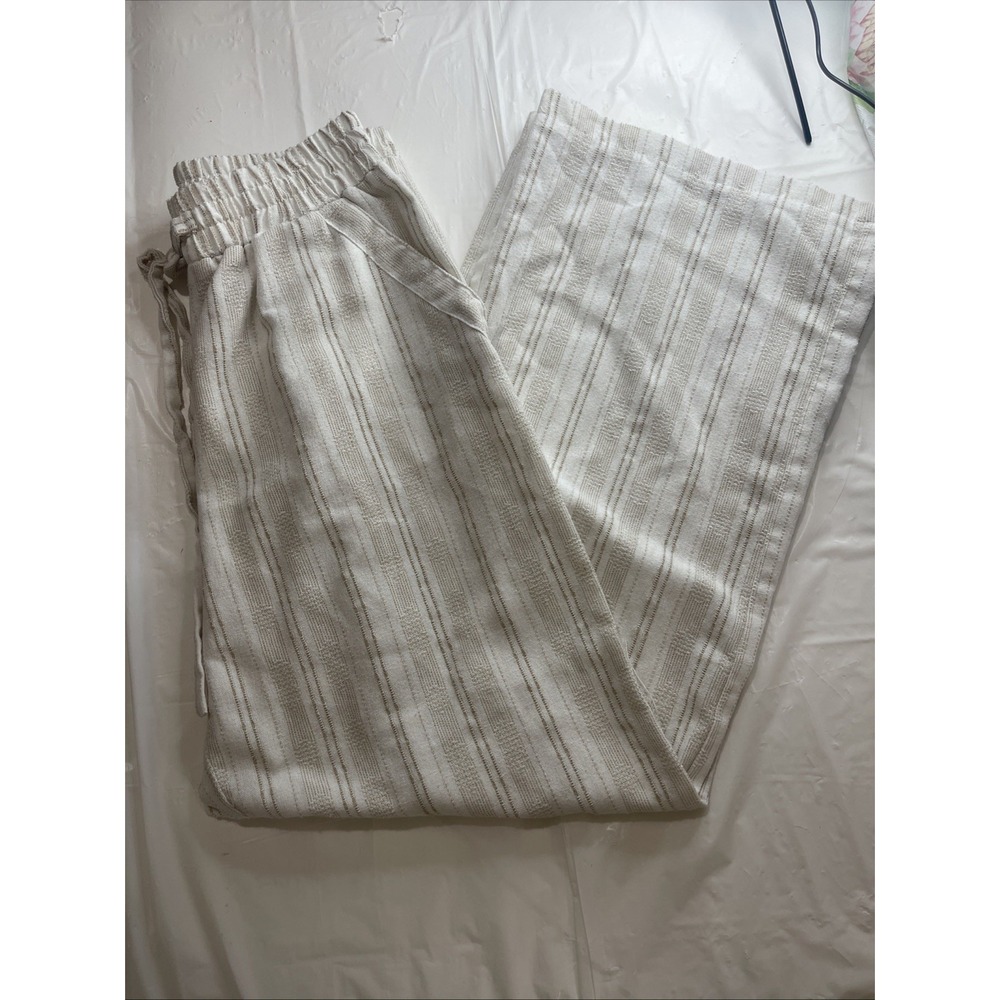 Sienna Sky Women's Wide Leg Pants XL 97% Cotton Elastic Waist Pockets